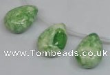 CRF228 Top-drilled 13*18mm flat teardrop dyed rain flower stone beads