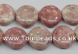 CRF258 15.5 inches 16mm flat round dyed rain flower stone beads