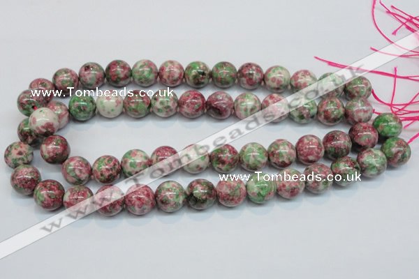 CRF26 15.5 inches 14mm round dyed rain flower stone beads wholesale