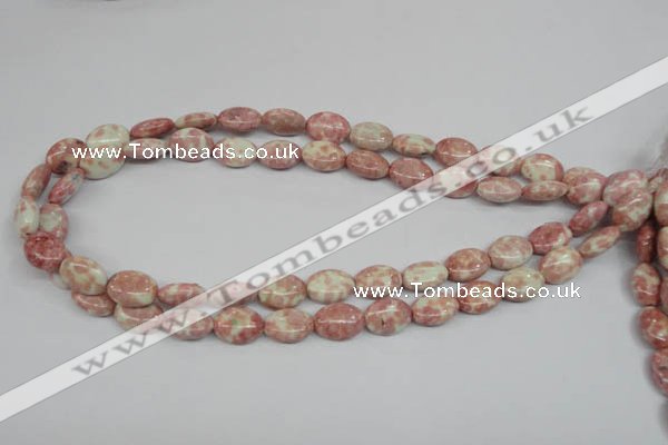 CRF263 15.5 inches 10*14mm oval dyed rain flower stone beads