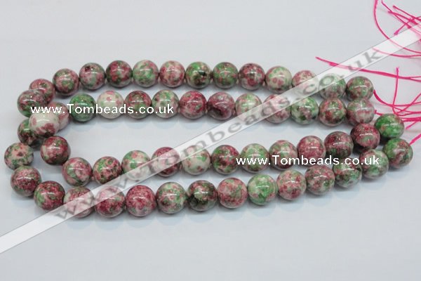 CRF27 15.5 inches 16mm round dyed rain flower stone beads wholesale