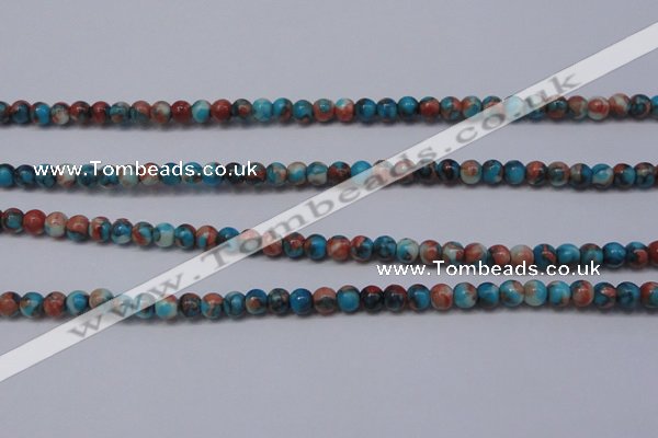 CRF270 15.5 inches 3mm round dyed rain flower stone beads