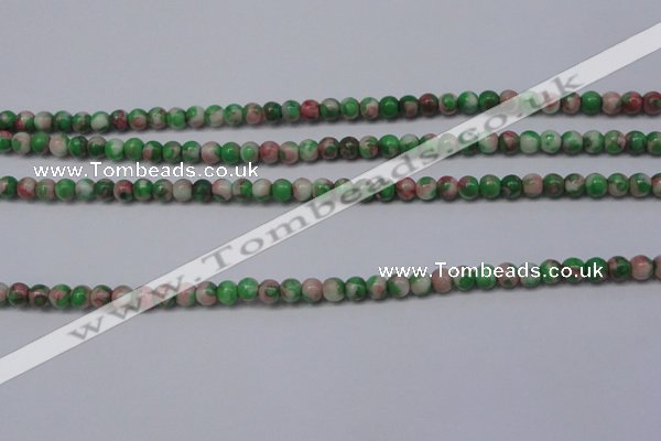 CRF271 15.5 inches 3mm round dyed rain flower stone beads