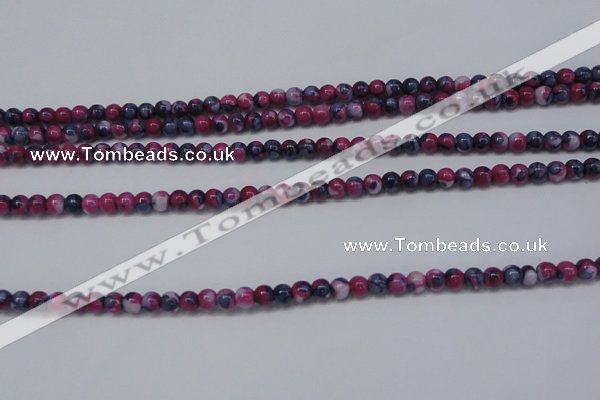 CRF273 15.5 inches 3mm round dyed rain flower stone beads