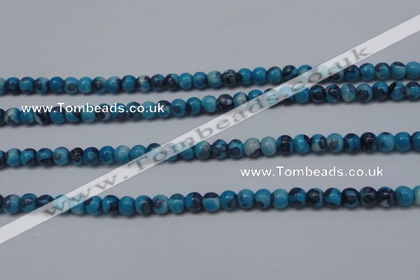 CRF274 15.5 inches 3mm round dyed rain flower stone beads