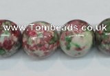 CRF28 15.5 inches 18mm round dyed rain flower stone beads wholesale