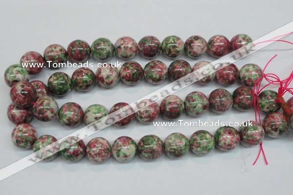 CRF28 15.5 inches 18mm round dyed rain flower stone beads wholesale