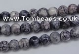 CRF281 15.5 inches 6mm round dyed rain flower stone beads