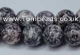 CRF285 15.5 inches 14mm round dyed rain flower stone beads