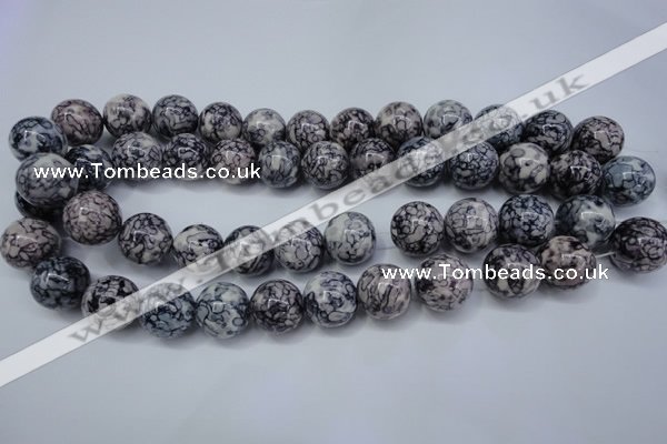 CRF286 15.5 inches 16mm round dyed rain flower stone beads