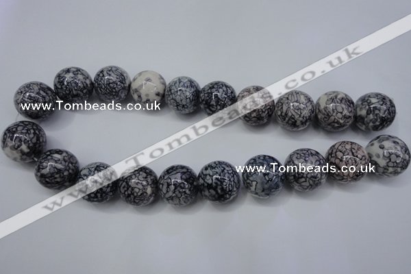 CRF288 15.5 inches 20mm round dyed rain flower stone beads