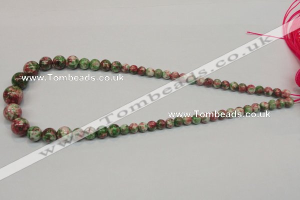 CRF30 15.5 inches multi sizes round dyed rain flower stone beads wholesale