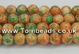 CRF307 15.5 inches 4mm round dyed rain flower stone beads wholesale
