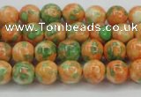 CRF308 15.5 inches 6mm round dyed rain flower stone beads wholesale