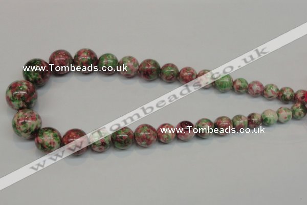 CRF31 15.5 inches multi sizes round dyed rain flower stone beads