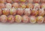 CRF314 15.5 inches 4mm round dyed rain flower stone beads wholesale