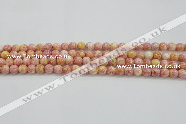 CRF315 15.5 inches 6mm round dyed rain flower stone beads wholesale