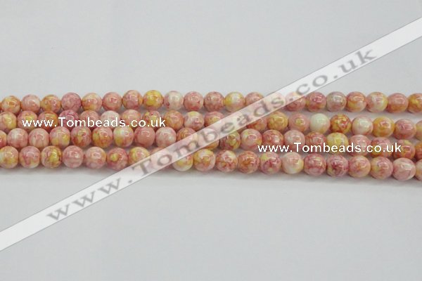 CRF316 15.5 inches 8mm round dyed rain flower stone beads wholesale