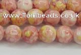 CRF317 15.5 inches 10mm round dyed rain flower stone beads wholesale