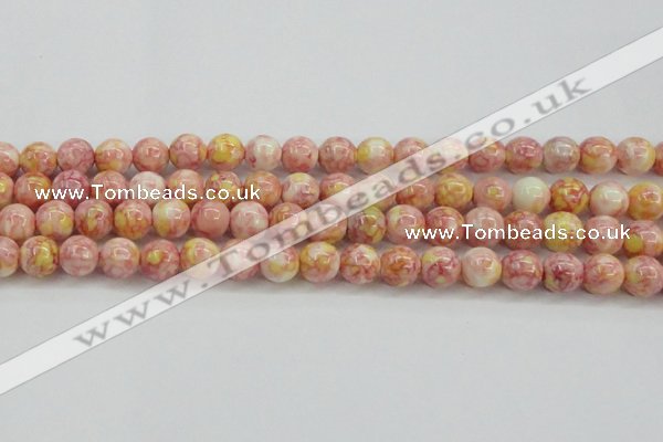 CRF318 15.5 inches 12mm round dyed rain flower stone beads wholesale