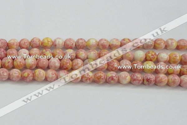 CRF319 15.5 inches 14mm round dyed rain flower stone beads wholesale