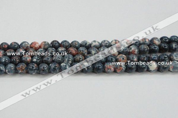 CRF333 15.5 inches 14mm round dyed rain flower stone beads wholesale