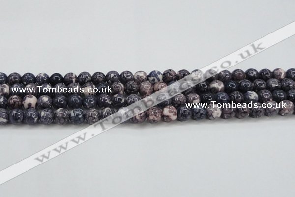 CRF337 15.5 inches 8mm round dyed rain flower stone beads wholesale