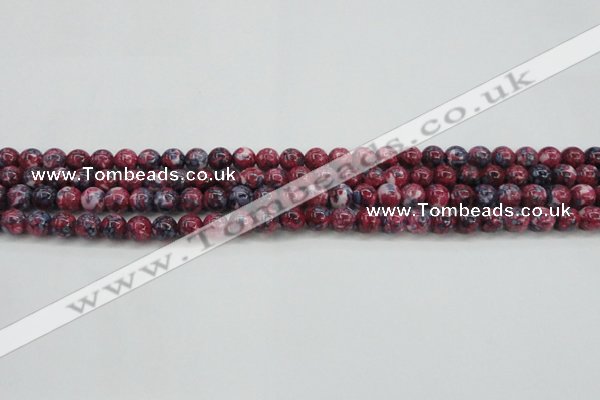 CRF342 15.5 inches 4mm round dyed rain flower stone beads wholesale