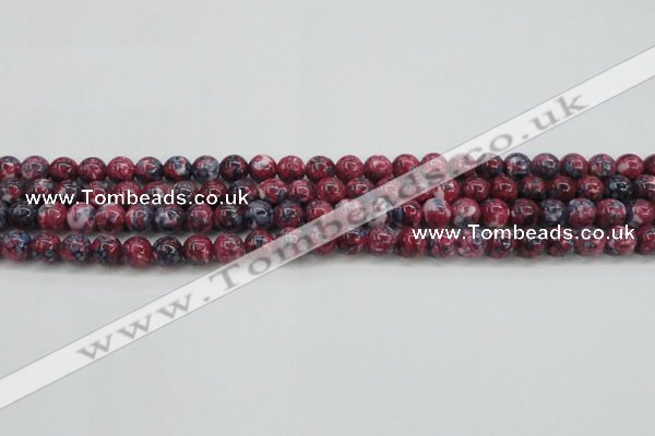 CRF343 15.5 inches 6mm round dyed rain flower stone beads wholesale