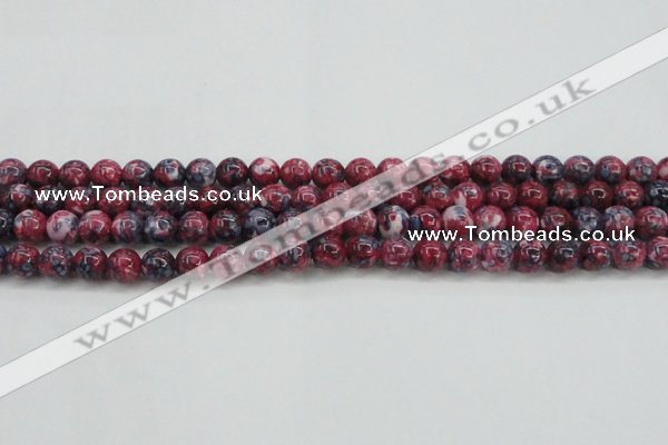 CRF344 15.5 inches 8mm round dyed rain flower stone beads wholesale