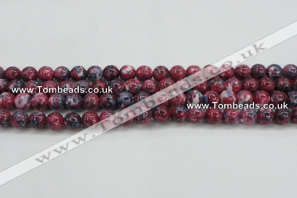 CRF346 15.5 inches 12mm round dyed rain flower stone beads wholesale