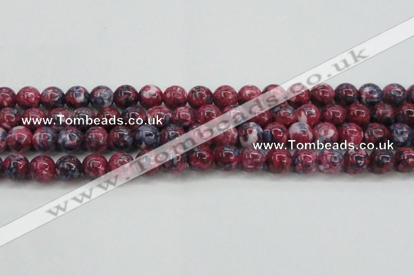 CRF347 15.5 inches 14mm round dyed rain flower stone beads wholesale