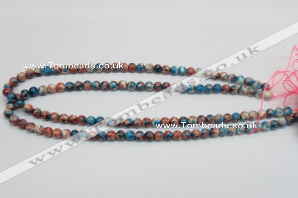 CRF35 15.5 inches 6mm round dyed rain flower stone beads wholesale