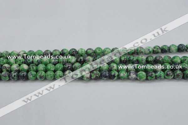 CRF350 15.5 inches 6mm round dyed rain flower stone beads wholesale