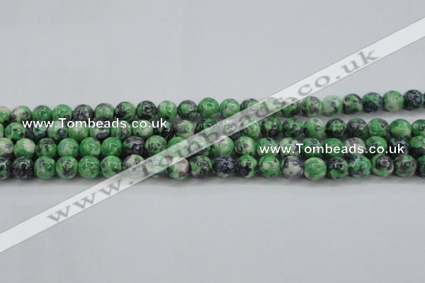 CRF351 15.5 inches 8mm round dyed rain flower stone beads wholesale