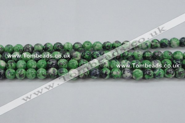 CRF352 15.5 inches 10mm round dyed rain flower stone beads wholesale