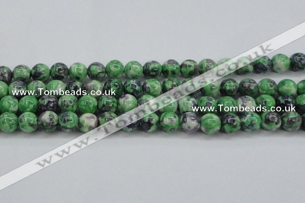 CRF354 15.5 inches 14mm round dyed rain flower stone beads wholesale