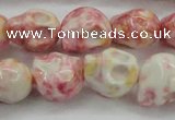 CRF358 15.5 inches 11*12mm skull dyed rain flower stone beads