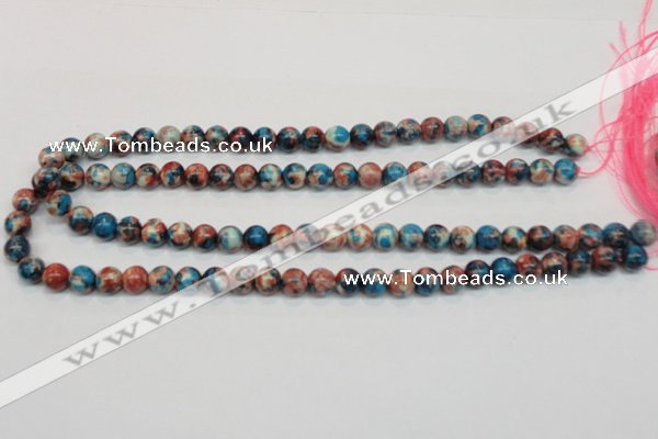 CRF36 15.5 inches 8mm round dyed rain flower stone beads wholesale
