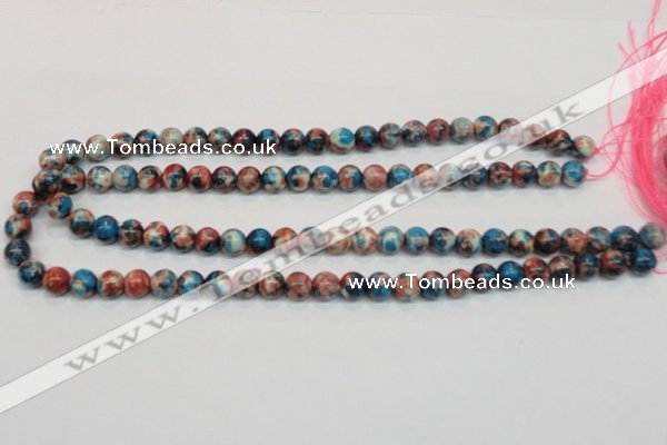 CRF36 15.5 inches 8mm round dyed rain flower stone beads wholesale