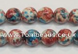 CRF37 15.5 inches 12mm round dyed rain flower stone beads wholesale