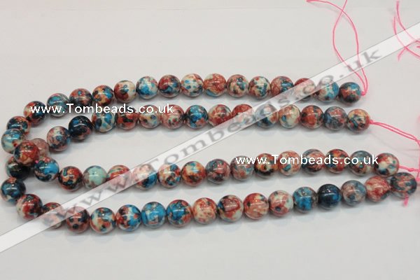 CRF37 15.5 inches 12mm round dyed rain flower stone beads wholesale