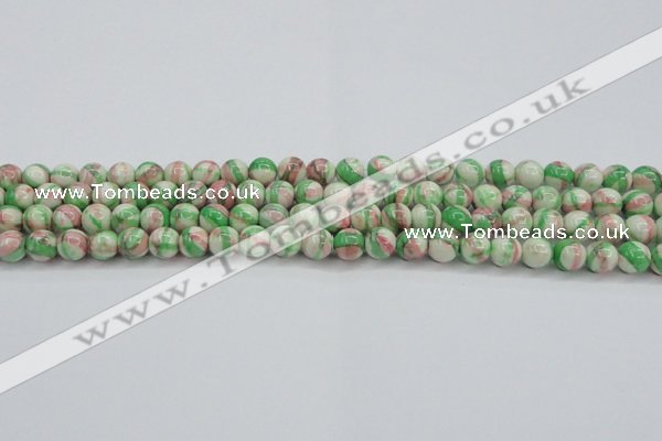 CRF381 15.5 inches 6mm round dyed rain flower stone beads wholesale