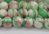 CRF383 15.5 inches 10mm round dyed rain flower stone beads wholesale