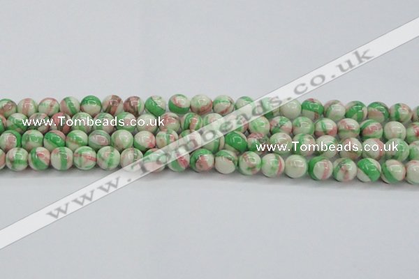 CRF383 15.5 inches 10mm round dyed rain flower stone beads wholesale