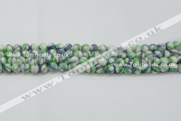 CRF388 15.5 inches 8mm round dyed rain flower stone beads wholesale