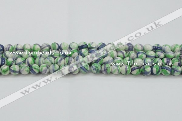 CRF389 15.5 inches 10mm round dyed rain flower stone beads wholesale