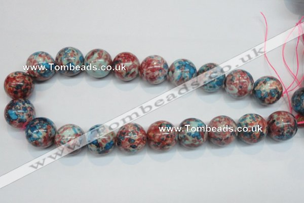 CRF39 15.5 inches 20mm round dyed rain flower stone beads wholesale