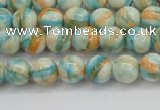 CRF392 15.5 inches 4mm round dyed rain flower stone beads wholesale