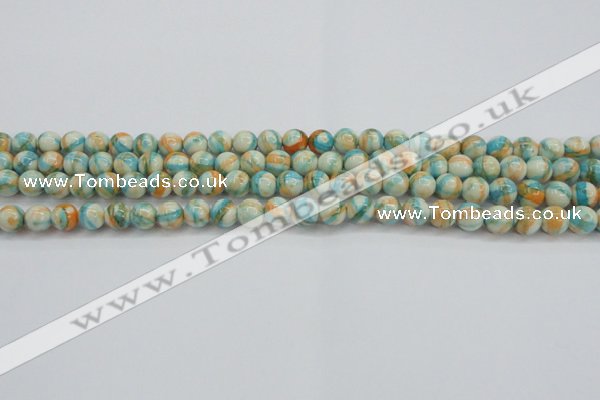 CRF392 15.5 inches 4mm round dyed rain flower stone beads wholesale